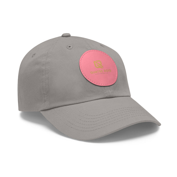 Dad Hat with Leather Patch (Round)